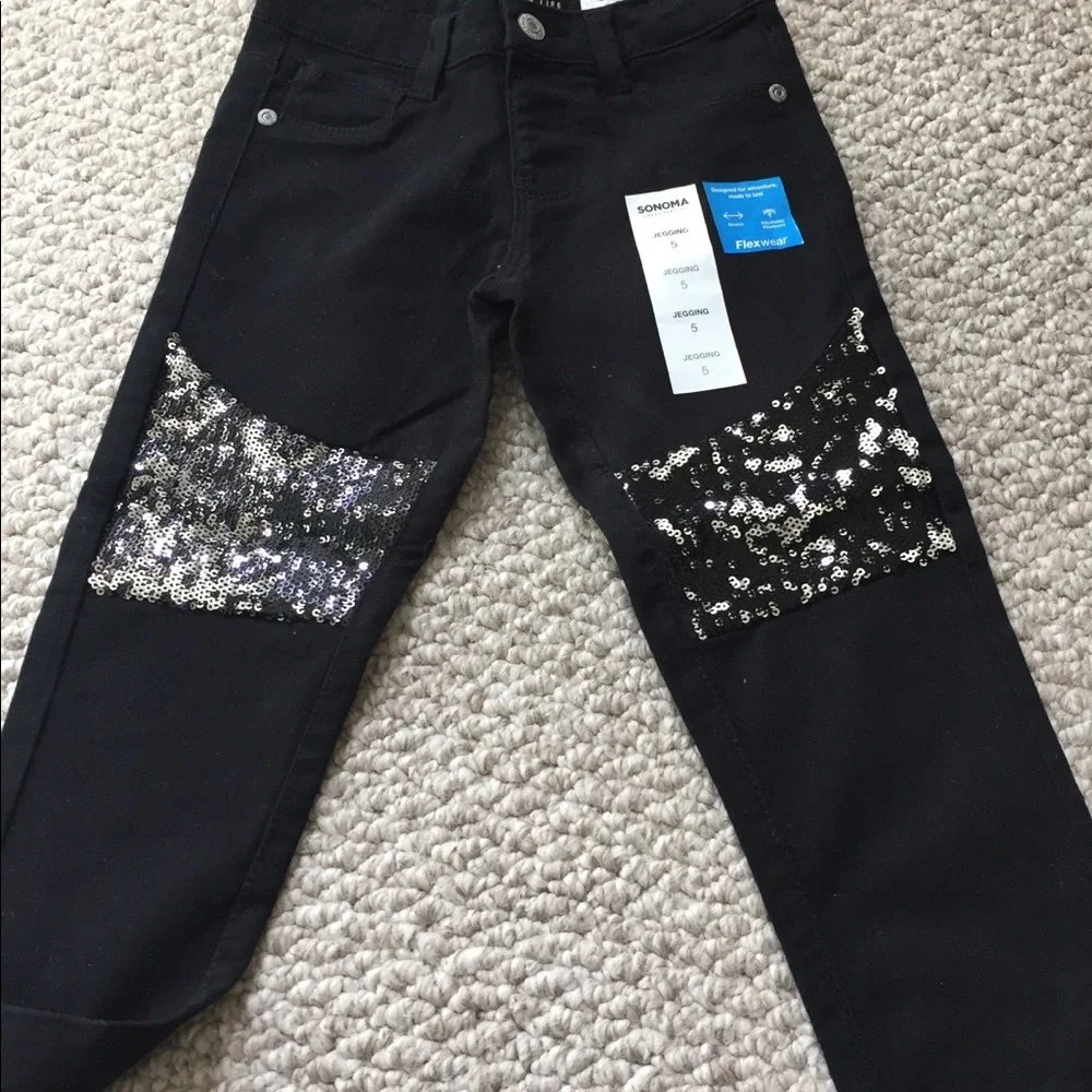 Girls Black‎ Jean Jeggings Size 5 NWT